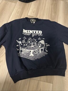 Minted New York Navy Graphic Crewneck Sweater